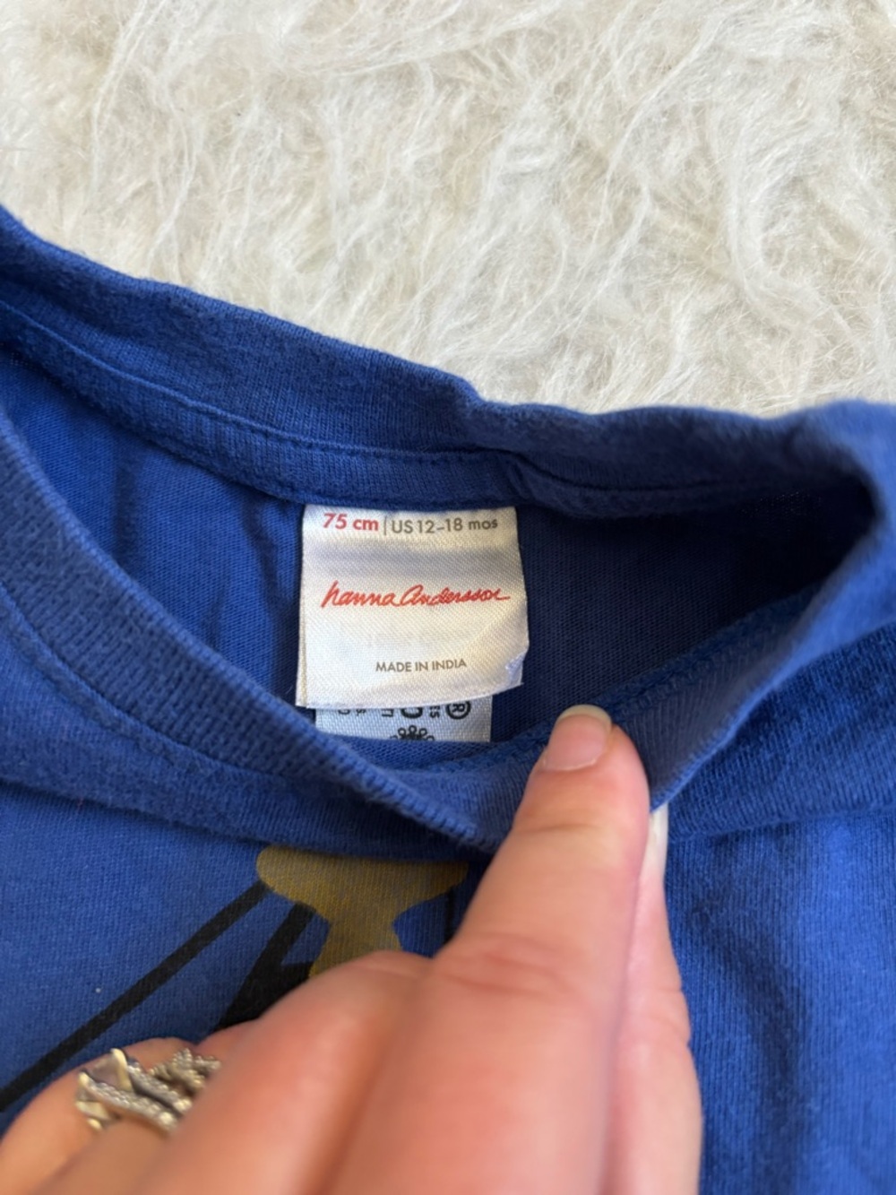 Hanna Andersson Boy’s Royal Blue Tee with Unique Festive Graphic - Picture 3 of 4